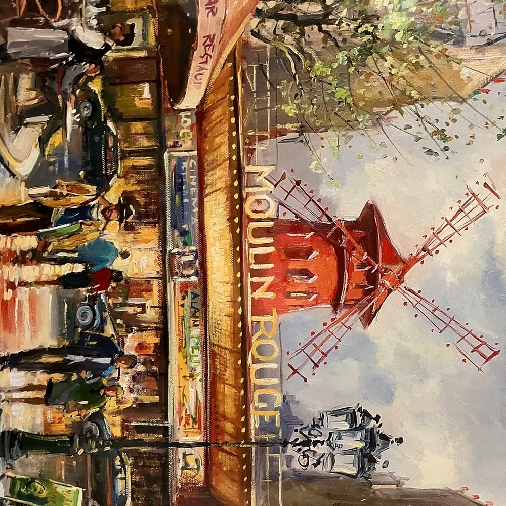 Beautiful , 16”-20”. Glass framed water color , artist signed Brunet Paris , Le - Picture 5 of 13